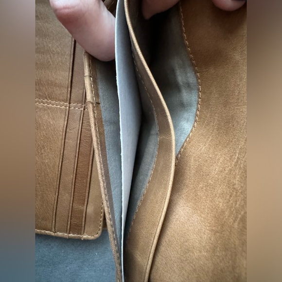 NWT Frye Long Basket Woven Amber Leather Wallet - Picture 10 of 12